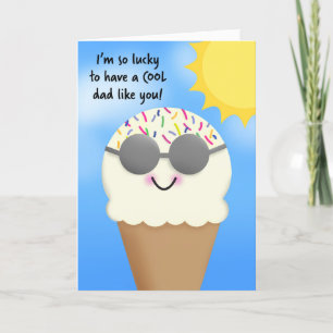Cartes Pour Fêtes Annuelles Joyeuse Fête des Pères Papa Cool Cône de Glace Mig