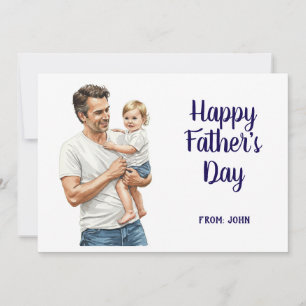 Cartes Pour Fêtes Annuelles Joyeuse fête des pères papa tenant bébé