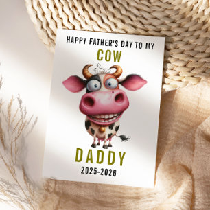 Cartes Pour Fêtes Annuelles Joyeuse fête des Pères pour Papa Vache mignonne