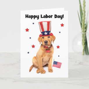 Cartes Pour Fêtes Annuelles Joyeuse fête du travail Patriotique Red Fox Labrad