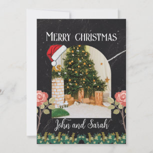 Cartes Pour Fêtes Annuelles Joyeuse feuille de Noël Foliage arche photo tendan