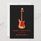 Cartes Pour Fêtes Annuelles Joyeuse guitare électrique de Noël (Devant)