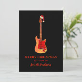 Cartes Pour Fêtes Annuelles Joyeuse guitare électrique de Noël (Debout devant)
