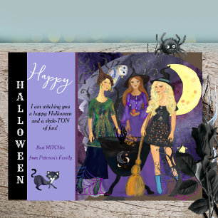 Cartes Pour Fêtes Annuelles Joyeuse Halloween 3 sorcières