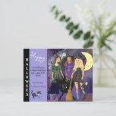 Cartes Pour Fêtes Annuelles Joyeuse Halloween 3 sorcières (Debout devant)