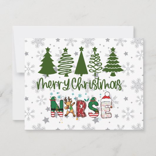 Cartes Pour Fêtes Annuelles Joyeuse infirmière de Noël (Devant)