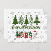 Cartes Pour Fêtes Annuelles Joyeuse infirmière de Noël (Devant / Derrière)