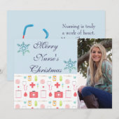 Cartes Pour Fêtes Annuelles Joyeuse infirmière de Noël (Devant / Derrière)