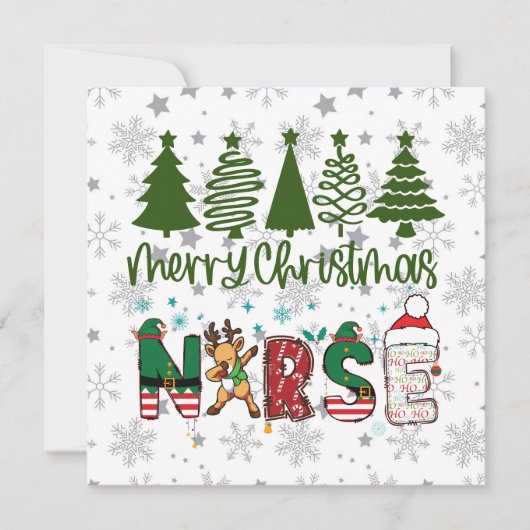 Cartes Pour Fêtes Annuelles Joyeuse infirmière de Noël (Devant)