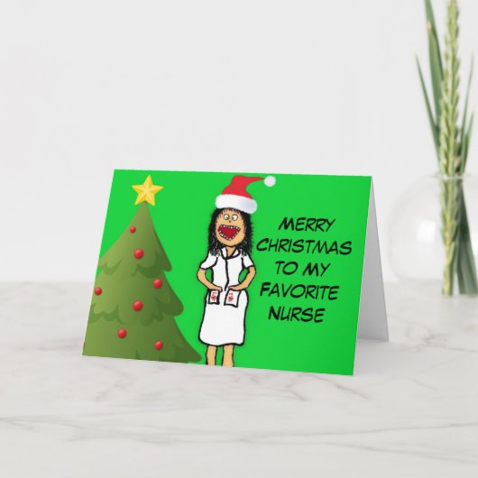 Cartes Pour Fêtes Annuelles Joyeuse infirmière de Noël (Devant)