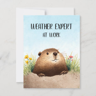 Cartes Pour Fêtes Annuelles Joyeuse journée de la marmotte, adorable woodchuck