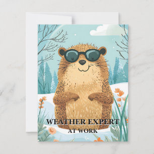 Cartes Pour Fêtes Annuelles Joyeuse journée de la marmotte Chouette marmotte c