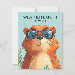 Cartes Pour Fêtes Annuelles Joyeuse journée de la marmotte Chouette marmotte c