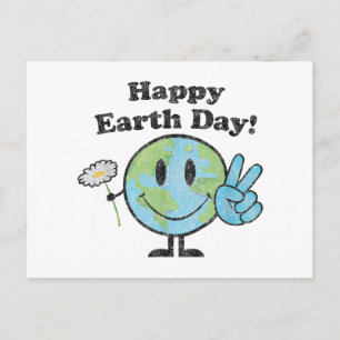 Cartes Pour Fêtes Annuelles Joyeuse Journée de la Terre Signe de Paix Fleur en