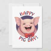 Cartes Pour Fêtes Annuelles Joyeuse Journée du Cochon ! (Devant)