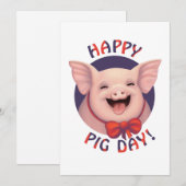 Cartes Pour Fêtes Annuelles Joyeuse Journée du Cochon ! (Devant / Derrière)