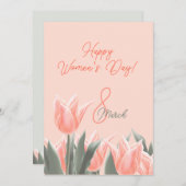 Cartes Pour Fêtes Annuelles Joyeuse journée internationale des femmes ! 8 mars (Devant / Derrière)