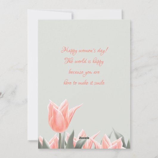 Cartes Pour Fêtes Annuelles Joyeuse journée internationale des femmes ! 8 mars (Dos)