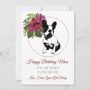 Cartes Pour Fêtes Annuelles Joyeuse Maman D'Anniversaire Du Chien French Bulld