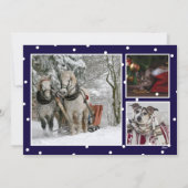 Cartes Pour Fêtes Annuelles Joyeuse Noël Marine Four Holiday Photos Card (Dos)