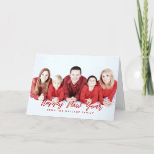 Cartes Pour Fêtes Annuelles Joyeuse nouvelle année police rouge moderne