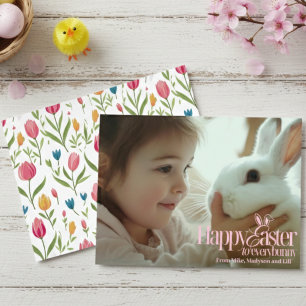 Cartes Pour Fêtes Annuelles Joyeuse Pâques à tout le texte rose Personnalisé P