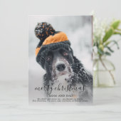 Cartes Pour Fêtes Annuelles Joyeuse photo de chien de Noël (Debout devant)