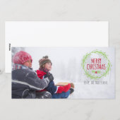 Cartes Pour Fêtes Annuelles Joyeuse photo de Noël (Devant / Derrière)