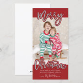 Cartes Pour Fêtes Annuelles Joyeuse photo de Noël (Devant / Derrière)