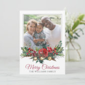 Cartes Pour Fêtes Annuelles Joyeuse photo de Noël familiale  (Debout devant)