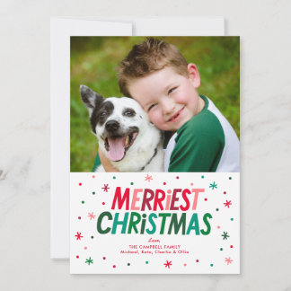 Cartes Pour Fêtes Annuelles Joyeuse Photo de Noël la Plus Joyeuse Noël