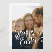 Cartes Pour Fêtes Annuelles Joyeuse photo de script moderne de Pâques (Devant / Derrière)