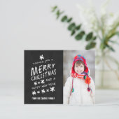 CARTES POUR FÊTES ANNUELLES JOYEUSE PHOTO DE VACANCES DE NOËL DE TABLEAU (Debout devant)