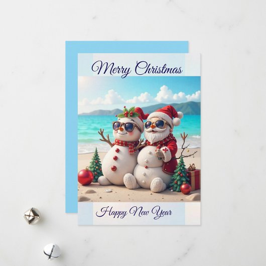 Cartes Pour Fêtes Annuelles Joyeuse plage de Noël