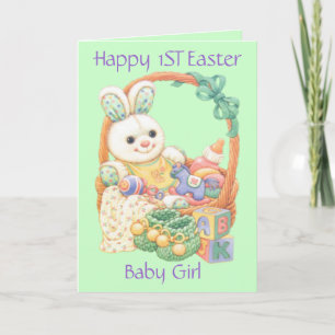 Cartes Pour Fêtes Annuelles Joyeuse première fille de Pâques (personnalisable)