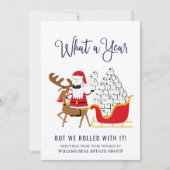 Cartes Pour Fêtes Annuelles Joyeuse quarantaine Noël Deer Buffalo Corporate (Devant)