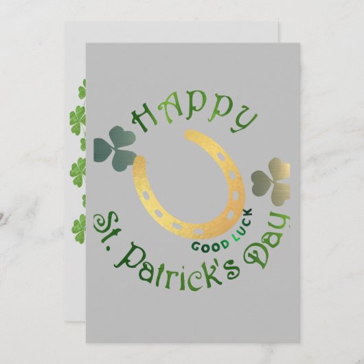 Cartes Pour Fêtes Annuelles Joyeuse Saint-Patrick (Devant / Derrière)