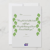 Cartes Pour Fêtes Annuelles Joyeuse Saint-Patrick (Dos)