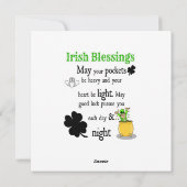 Cartes Pour Fêtes Annuelles Joyeuse Saint-Patrick (Dos)