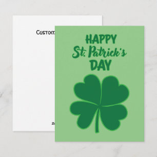 Cartes Pour Fêtes Annuelles Joyeuse Saint-Patrick avec message personnalisé Tr
