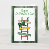 Cartes Pour Fêtes Annuelles Joyeuse Saint-Patrick Bois VertCarte Postale (Devant)