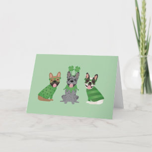 Cartes Pour Fêtes Annuelles Joyeuse Saint-Patrick Bouledogues Français