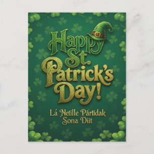 Cartes Pour Fêtes Annuelles Joyeuse Saint-Patrick Celtique Chapeau de Leprecha