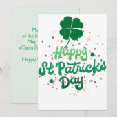 Cartes Pour Fêtes Annuelles Joyeuse Saint-Patrick Chanceux Shamrocks Simple (Devant / Derrière)