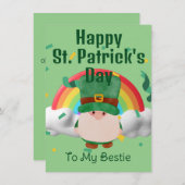 Cartes Pour Fêtes Annuelles Joyeuse Saint-Patrick Chanceux Shamrocks Simple (Devant / Derrière)