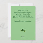 Cartes Pour Fêtes Annuelles Joyeuse Saint-Patrick Chanceux trèfles Simple (Dos)