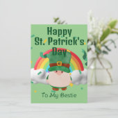 Cartes Pour Fêtes Annuelles Joyeuse Saint-Patrick Chanceux trèfles Simple (Debout devant)