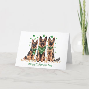 Cartes Pour Fêtes Annuelles Joyeuse Saint-Patrick Chiens de Berger Allemand