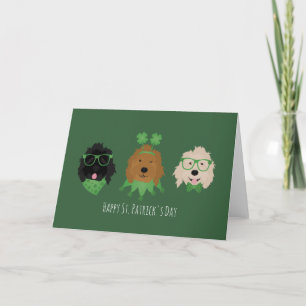 Cartes Pour Fêtes Annuelles Joyeuse Saint-Patrick Chiens Goldendoodle