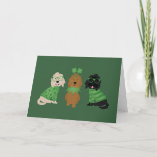 Cartes Pour Fêtes Annuelles Joyeuse Saint-Patrick Chiens Goldendoodle